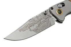 Benchmade Mini Crooked River Bull Elk Limited Edition Artist Series 15085-2201, Jagdtaschenmesser, Casey Underwood Design -Böker || Spyderco || Cold Steel Verkaufsgeschäft BE15085 2201 03 benchmade