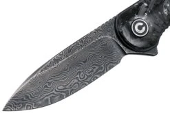 Civivi Elementum C907C-DS2 Damascus, Shredded Silber Carbonfaser Taschenmesser -Böker || Spyderco || Cold Steel Verkaufsgeschäft CIC907C DS2 03 civivi