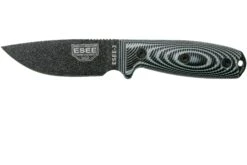 ESEE Model 3 Schwarze Klinge 3D Schwarz Graues G10 Survivalmesser 3PMB-002 Schwarze Scheide + Gürtelclip