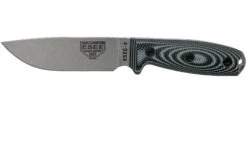 ESEE Model 4 Plain Edge S35VN, Schwarz Grauer G10 3D Griff 4P35V-002 Mit Scheide + Clip