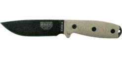 ESEE Model 4 Schwarze Klinge 3D Grünes Canvas Micarta Survivalmesser 4PB-017 Schwarze Scheide + Gürtelclip