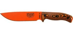 ESEE Model 6 Orangefarbene 3D Klinge, Neon Schwarz Orangefarbenes G10 Survivalmesser 6POR-006 Schwarze Scheide + Klemmplatte