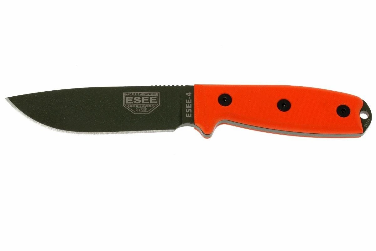 ESEE Model 4 OD Klinge, Orangefarbener Handgriff 4P-KO-OD Survivalmesser Ohne Scheide 1 ESEE Model 4 OD Klinge, Orangefarbener Handgriff 4P-KO-OD Survivalmesser Ohne Scheide