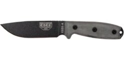 ESEE Model 4 Schwarze Klinge, Grauer Handgriff 4P-MB Inkl. Coyote Scheide + Clip Und MOLLE-back
