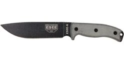 ESEE Model 6 Schwarze Klinge, Grauer Handgriff 6P Inkl. Braune Scheide + Gürtelclip