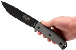 ESEE Model 6 Schwarze Klinge, Grauer Handgriff 6P Inkl. Braune Scheide + Gürtelclip -Böker || Spyderco || Cold Steel Verkaufsgeschäft EE ESEE 6P 06 esee knives ee esee 6p 06