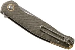 GiantMouse ACE Sonoma V2 Green Canvas Micarta, Brass, Satin Taschenmesser, Ansø & Voxnaes Design -Böker || Spyderco || Cold Steel Verkaufsgeschäft GMSONOMA V2 GRNM 04 giantmouse