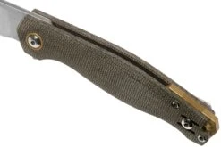 GiantMouse ACE Sonoma V2 Green Canvas Micarta, Brass, Satin Taschenmesser, Ansø & Voxnaes Design -Böker || Spyderco || Cold Steel Verkaufsgeschäft GMSONOMA V2 GRNM 07 giantmouse