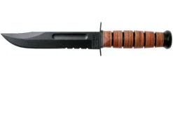 KA-BAR USMC 5018 Teilweise Wellenschliff, Leder, Kunststoffetui
