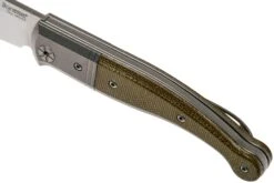 LionSteel Gitano Green Canvas Micarta GT01 CVG Taschenmesser, Gudy Van Poppel Design -Böker || Spyderco || Cold Steel Verkaufsgeschäft LI GT01 CVG 07 lionsteel