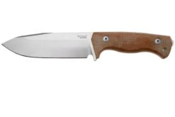 Lionsteel T6 Satin, Natural Canvas Micarta T6-CVN Feststehendes Messer