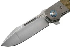 MKM Clap LS01-GCT Titanium, Green Canvas Micarta Taschenmesser, Bob Terzuola Design -Böker || Spyderco || Cold Steel Verkaufsgeschäft MMK LS01 GCT 03 mkm knives