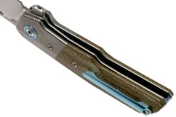 MKM Clap LS01-GCT Titanium, Green Canvas Micarta Taschenmesser, Bob Terzuola Design -Böker || Spyderco || Cold Steel Verkaufsgeschäft MMK LS01 GCT 05 mkm knives