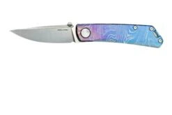 Real Steel Luna Boost Titanium Exclusive RL7071FD Taschenmesser, Feines TI-Damaskus-Muster