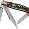 Rough Ryder Stockman Cinnamon Stag RR2160 Damascus Slipjoint Taschenmesser
