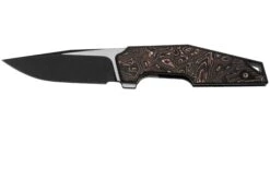 WE Knife OAO One And Only WE23001-2, Blackwashed CPM 20 CV, Black Titanium Copper Foil Carbon Fiber, Taschenmesser